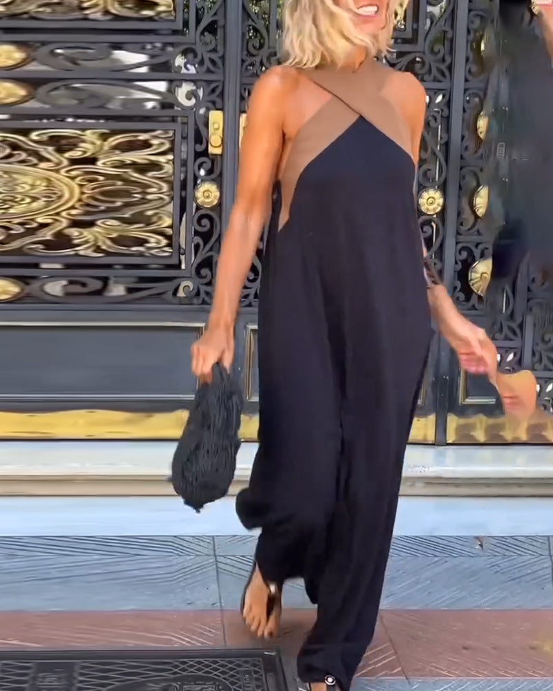 Laura - Loose Long Dress with Crossover Neckline