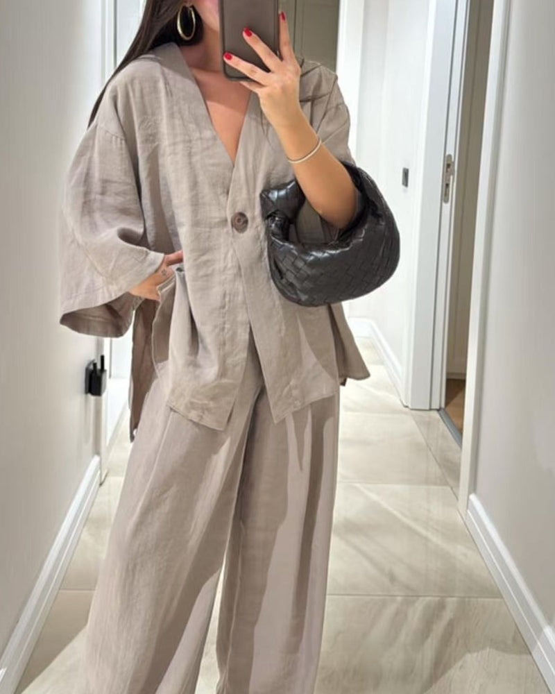 Lilith - Stylish Casual V-Neck Set