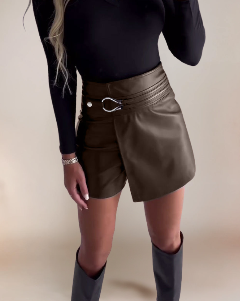 Roxan | Elegant Patchwork High-Waisted Shorts