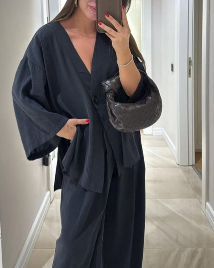 Lilith - Stylish Casual V-Neck Set