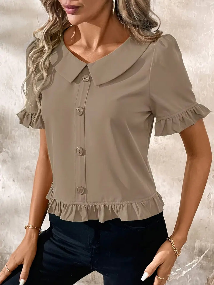 Fiona - Elegant Short Sleeve Blouse