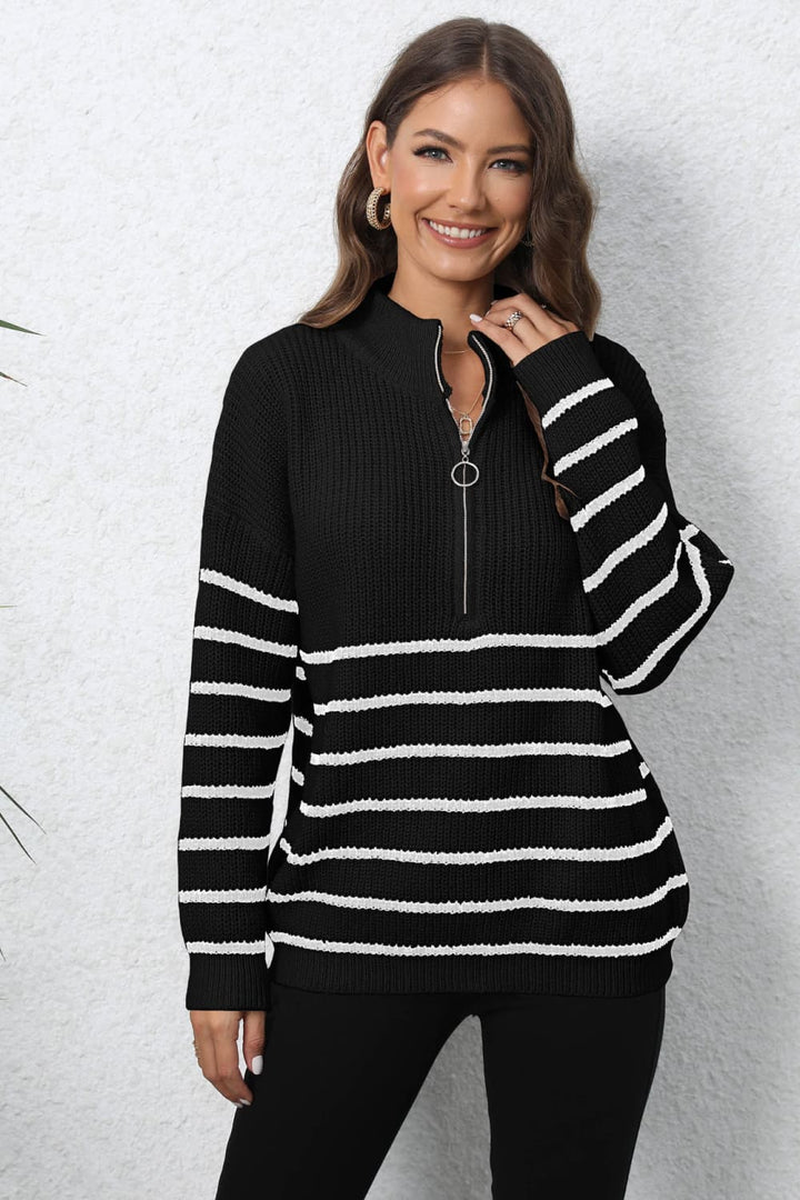 Lauren - Long Sleeve Zip-Up Sweater