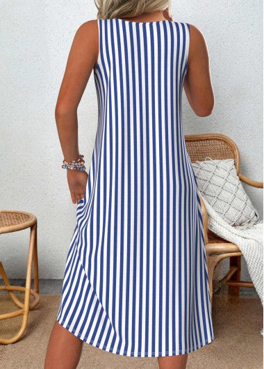 Morgane - Sleeveless Striped Summer Dress