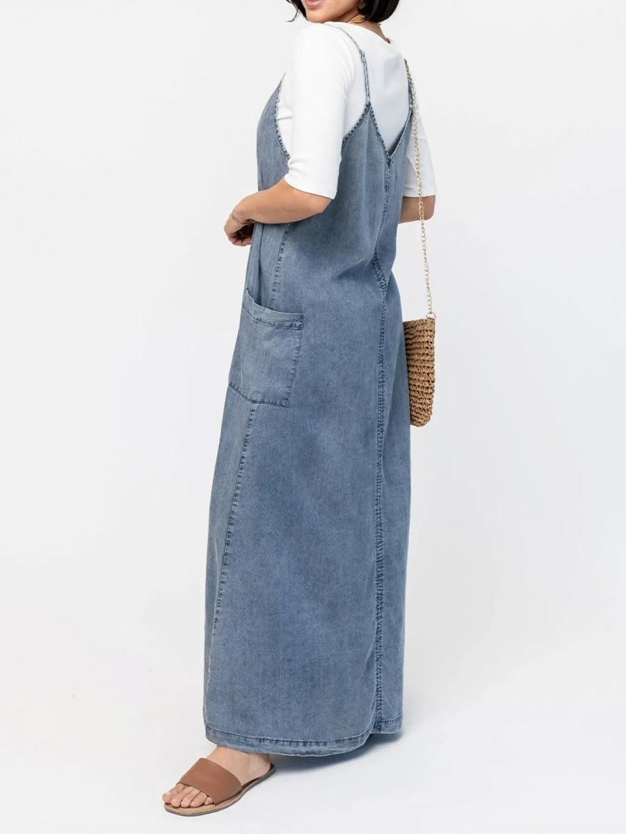 Erica - Loose Fit Denim Maxi Dress