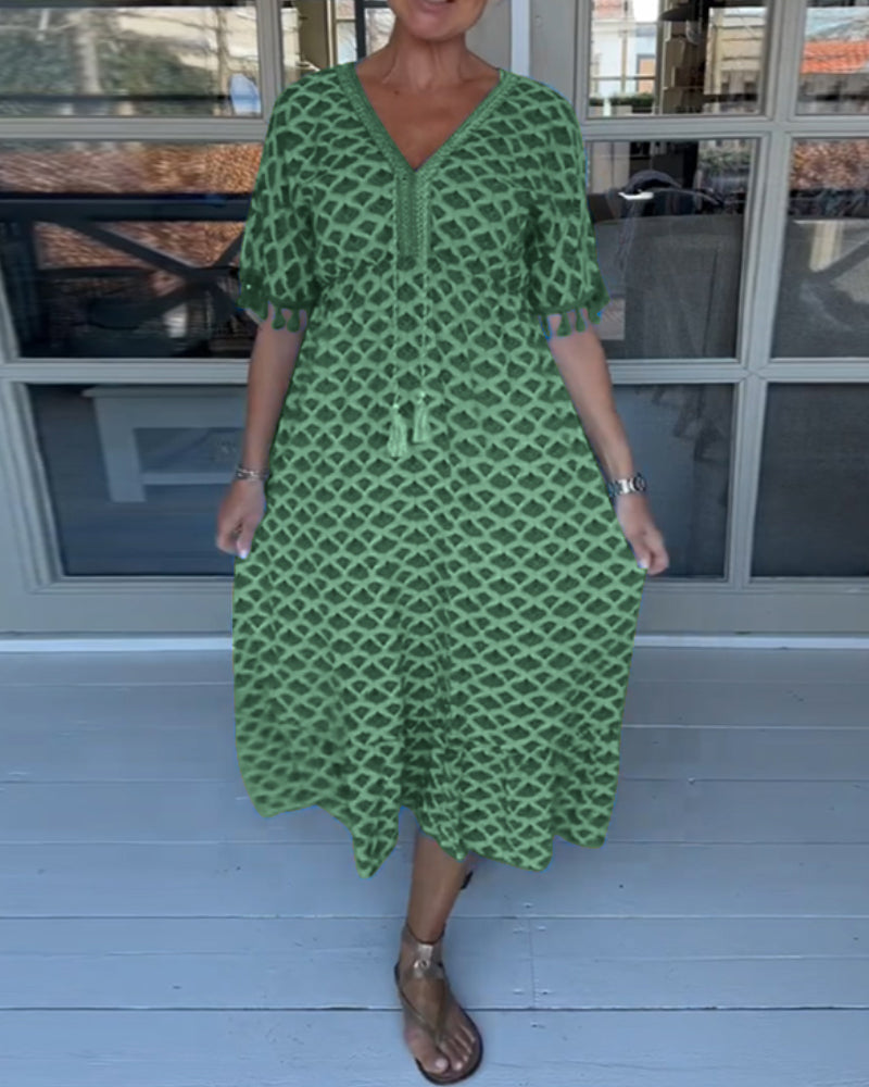 Tina - V-neck casual dress with print