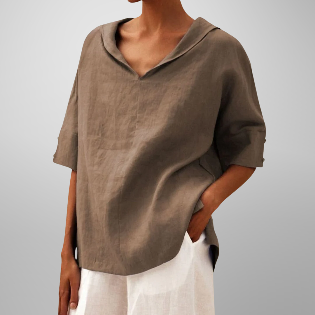 Sandy – Stylish V-Neck Pullover Loose Top