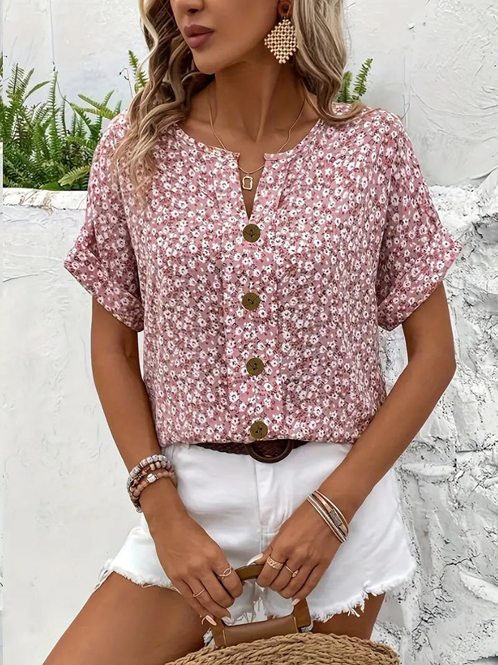 Jelena - Stylish Buttons Summer Top