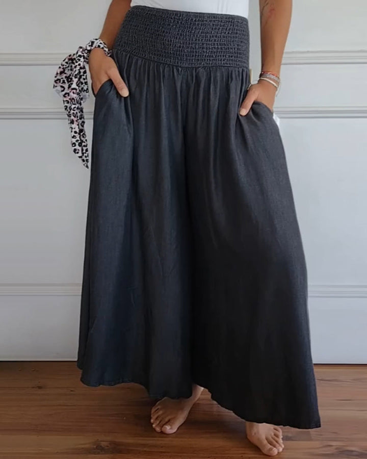 Helen - High Elastic Waist Wide Leg Trouser