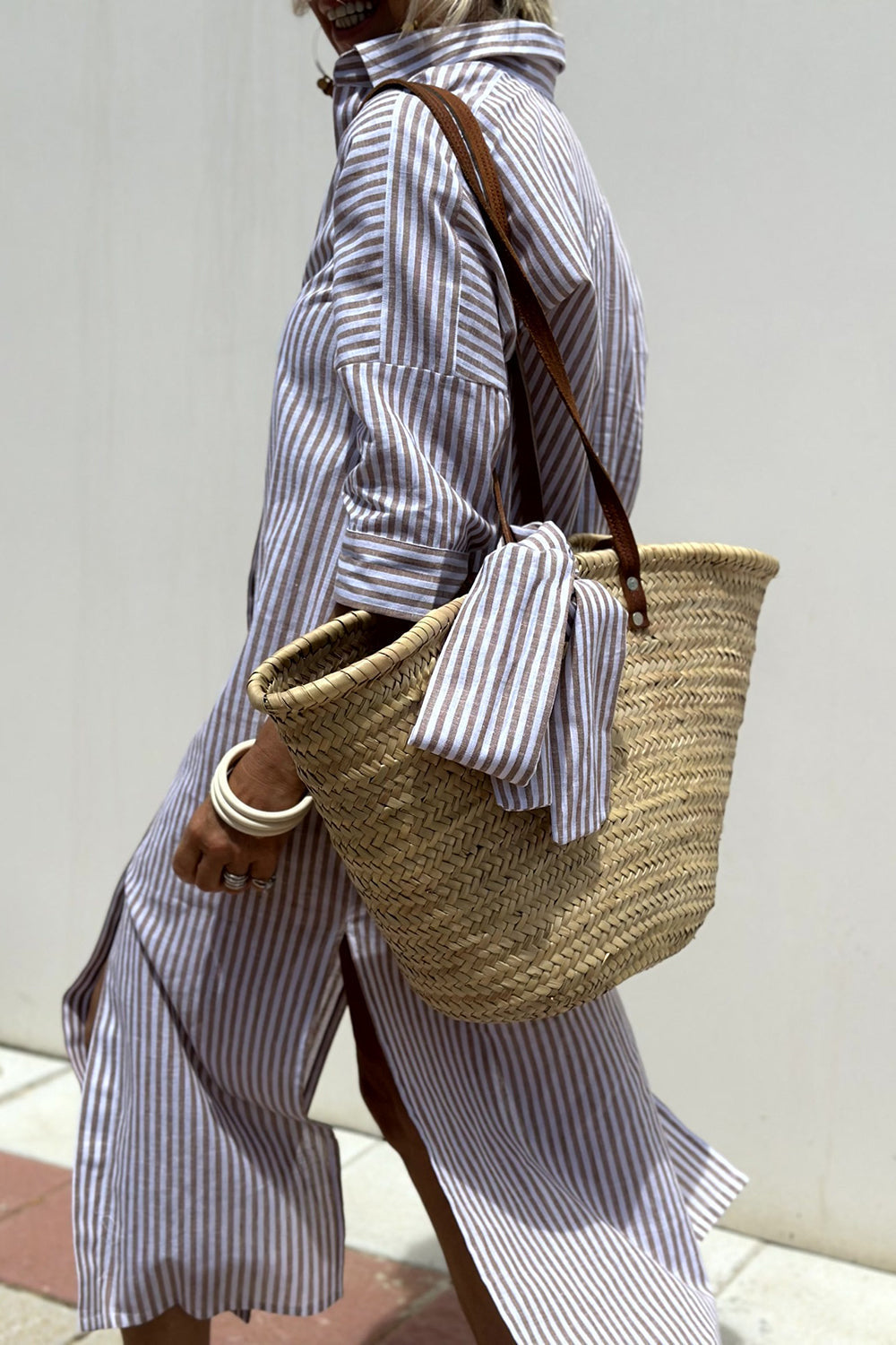 Janette - Elegant striped shirt dress