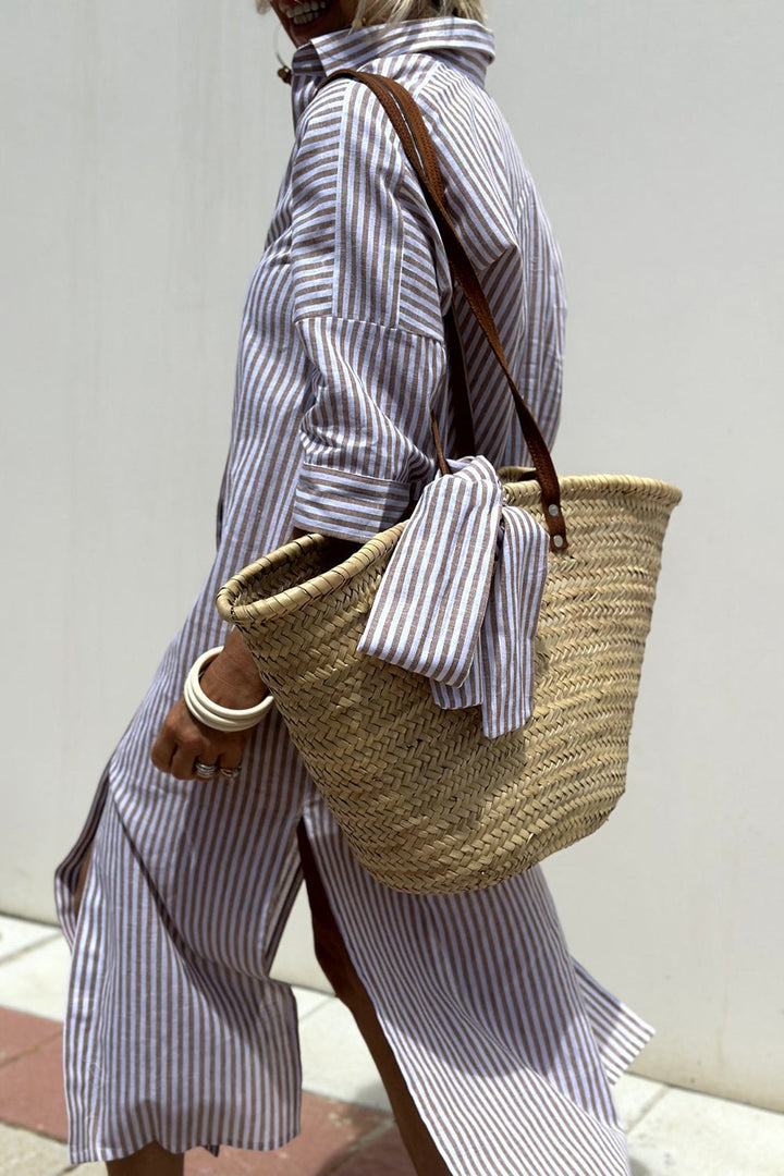 Janette - Elegant striped shirt dress