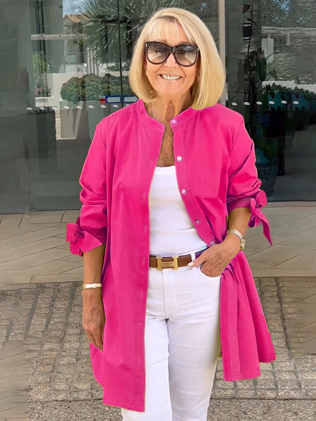 Liora – Long Shirt Jacket with Buttons