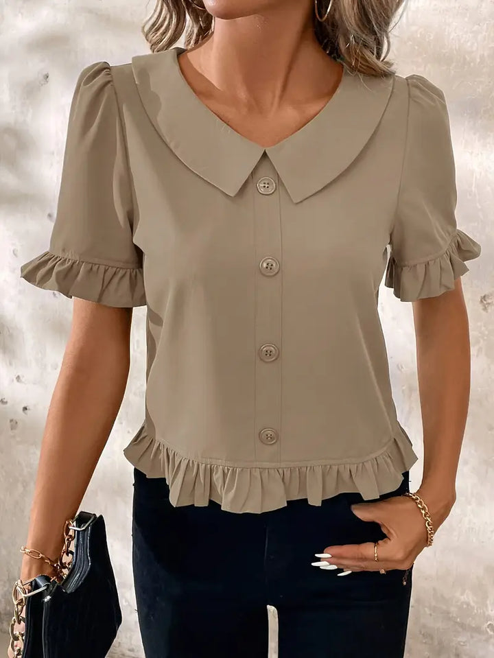 Fiona - Elegant Short Sleeve Blouse