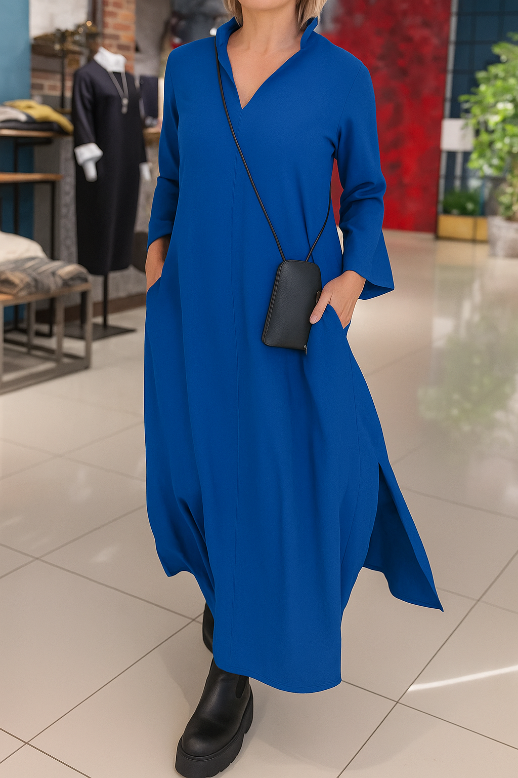 Freja - Elegant Long Dress with Side Slits