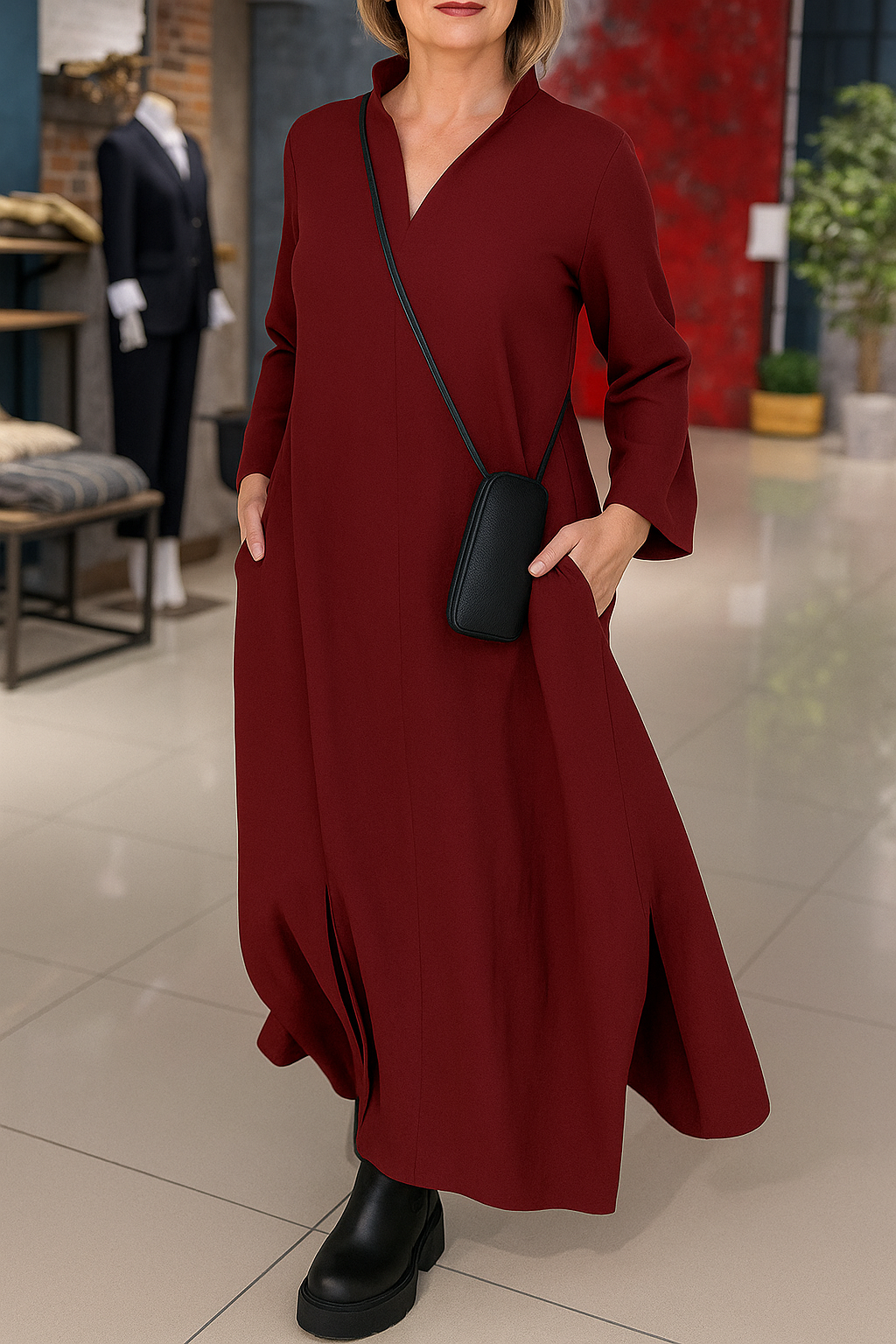 Freja - Elegant Long Dress with Side Slits