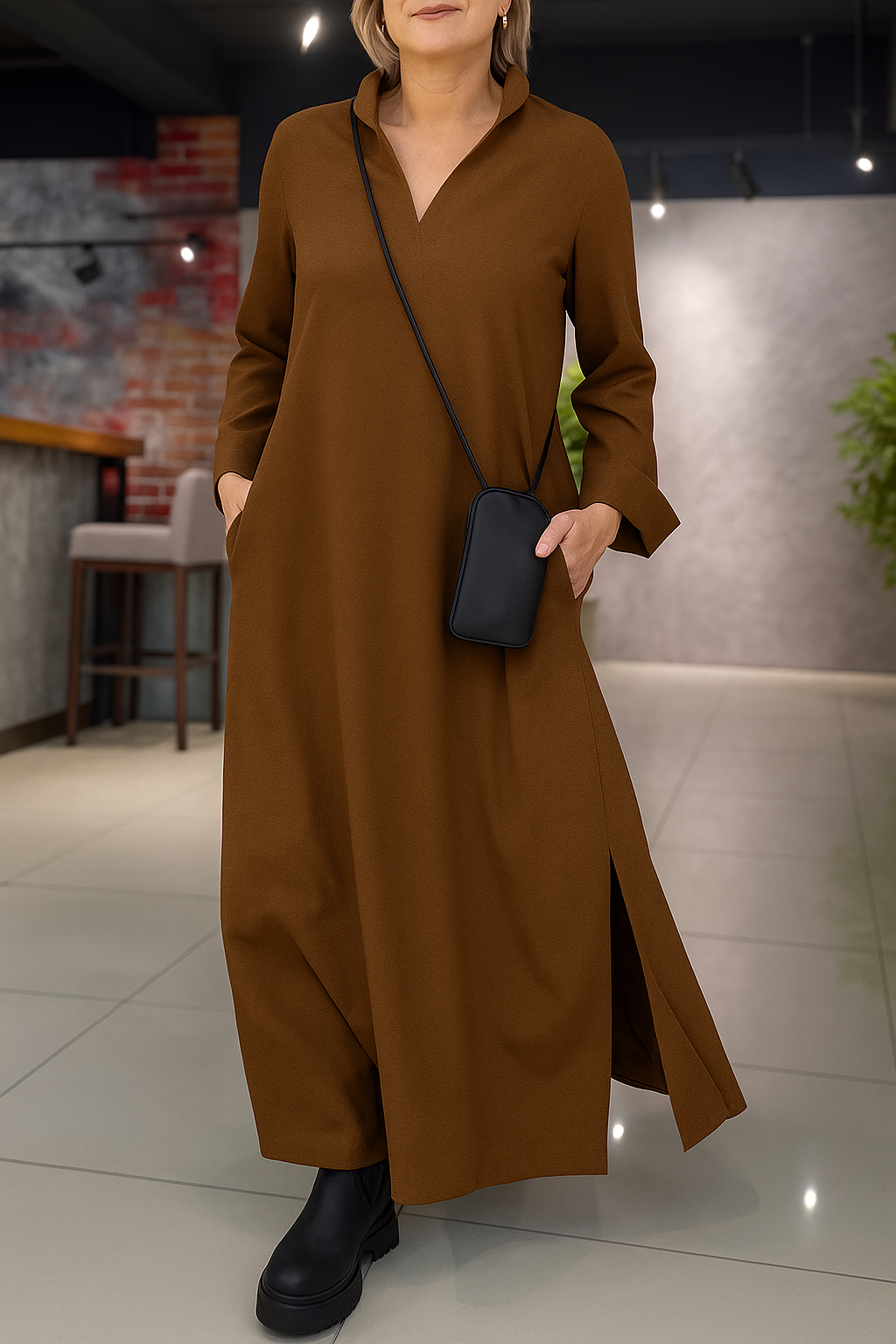 Freja - Elegant Long Dress with Side Slits