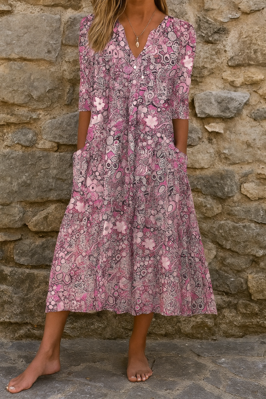 Victoria – Timeless Elegant V-Neck Dress