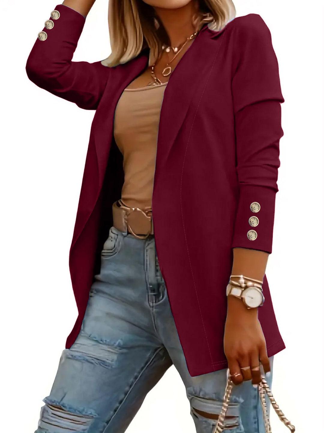 Edina – Casual Long Sleeve Open Front Blazer