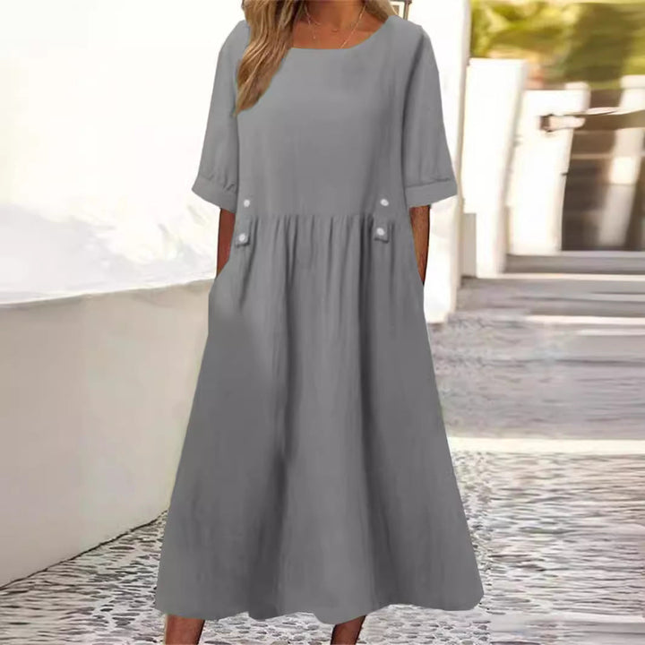 Amelina - chic cotton-linen dress