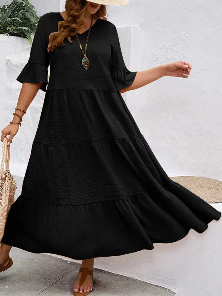 Elin – Flowy Maxi Dress with Ruffles