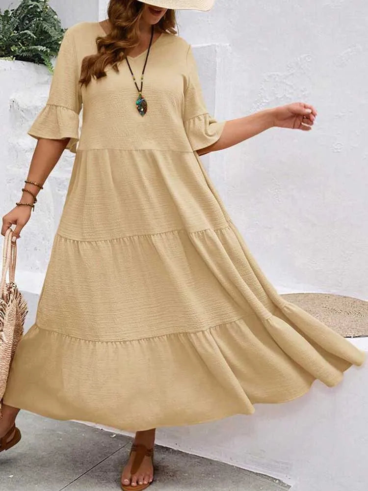 Elin – Flowy Maxi Dress with Ruffles