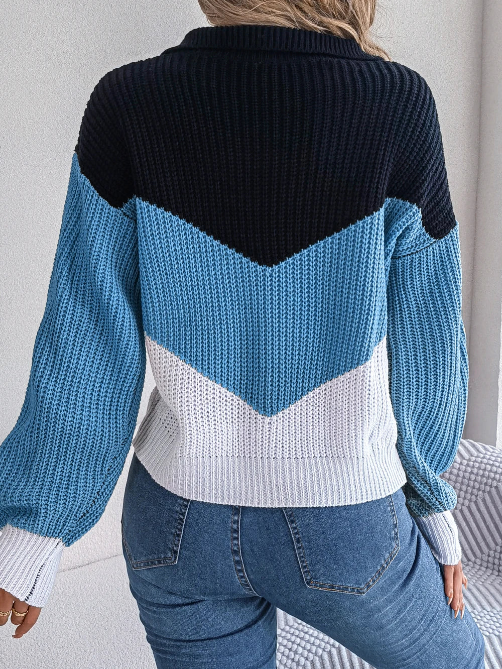 Emilia – Comfortable Patchwork Knit Sweater