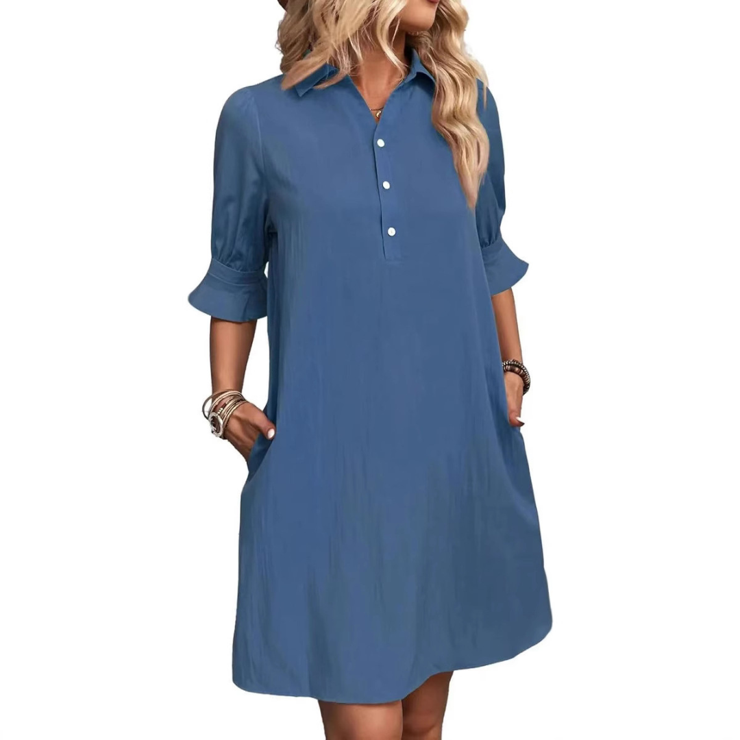 Bea - Casual Button Down Shirt Dress
