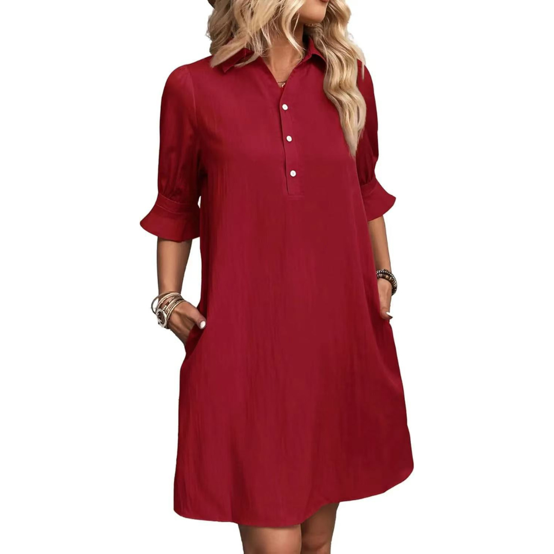 Bea - Casual Button Down Shirt Dress
