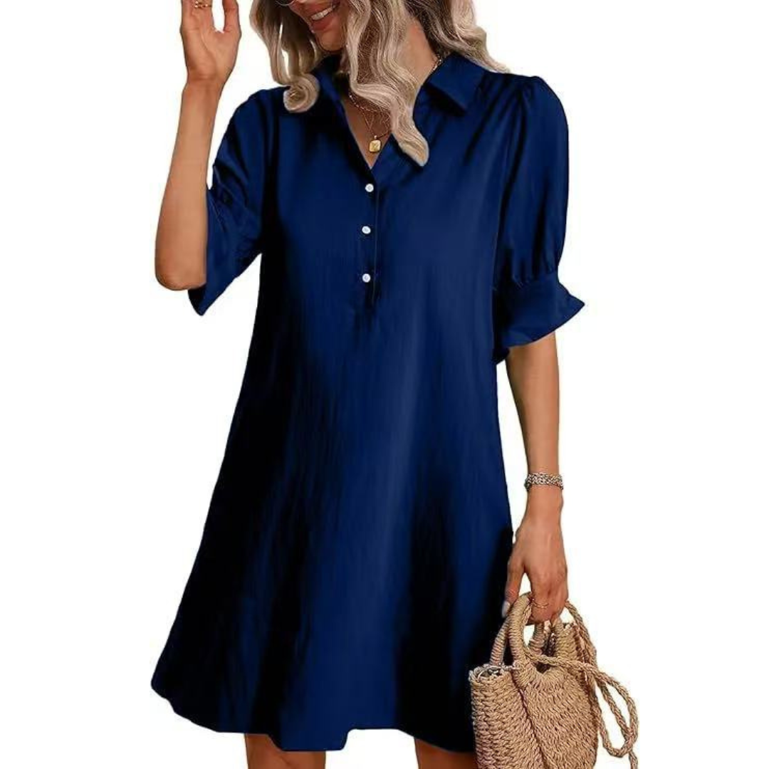 Bea - Casual Button Down Shirt Dress