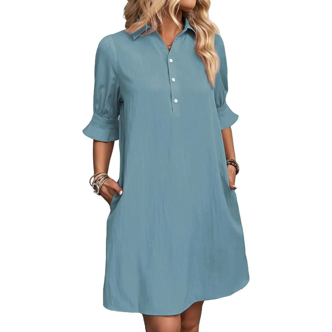 Bea - Casual Button Down Shirt Dress