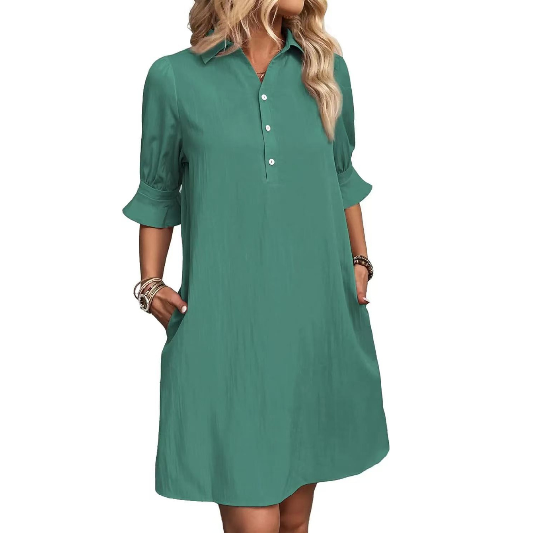 Bea - Casual Button Down Shirt Dress