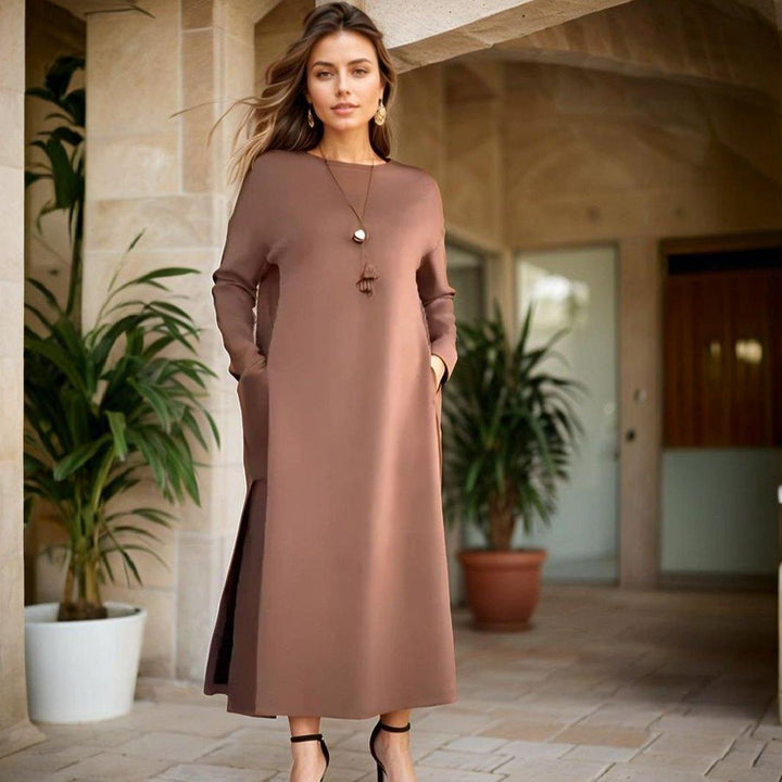 LUNARIA - Chic Dress with Leather Details