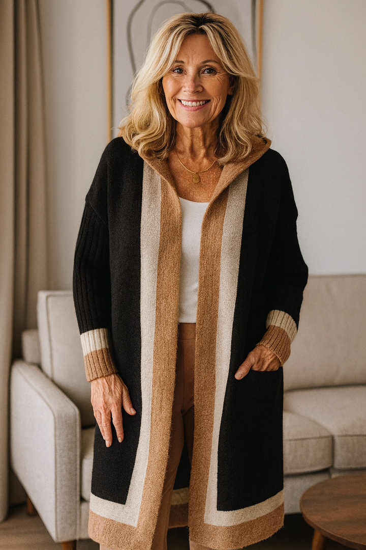 Platina – Cozy Open-Front Hooded Cardigan