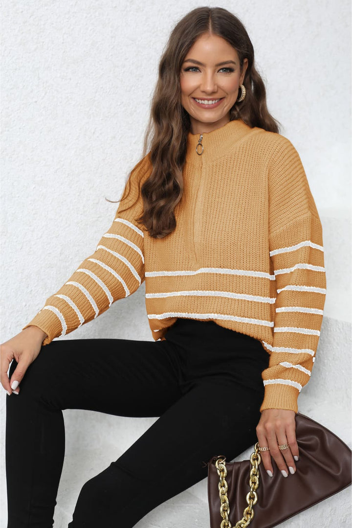 Lauren - Long Sleeve Zip-Up Sweater