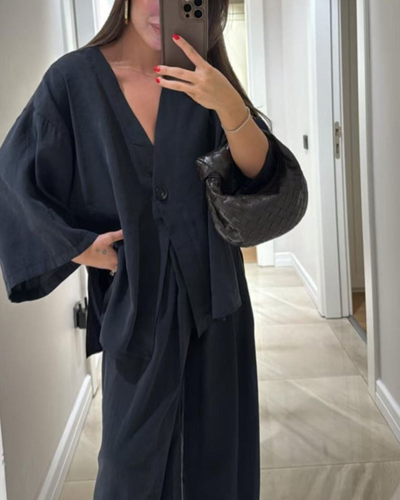 Lilith - Stylish Casual V-Neck Set