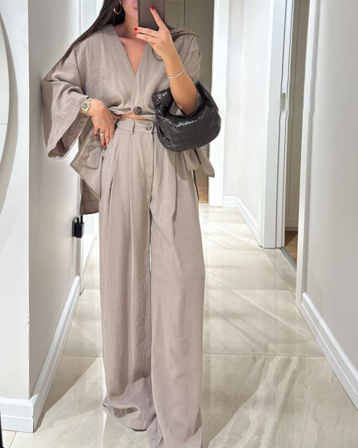 Lilith - Stylish Casual V-Neck Set