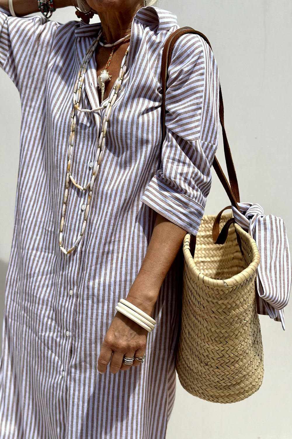 Janette - Elegant striped shirt dress