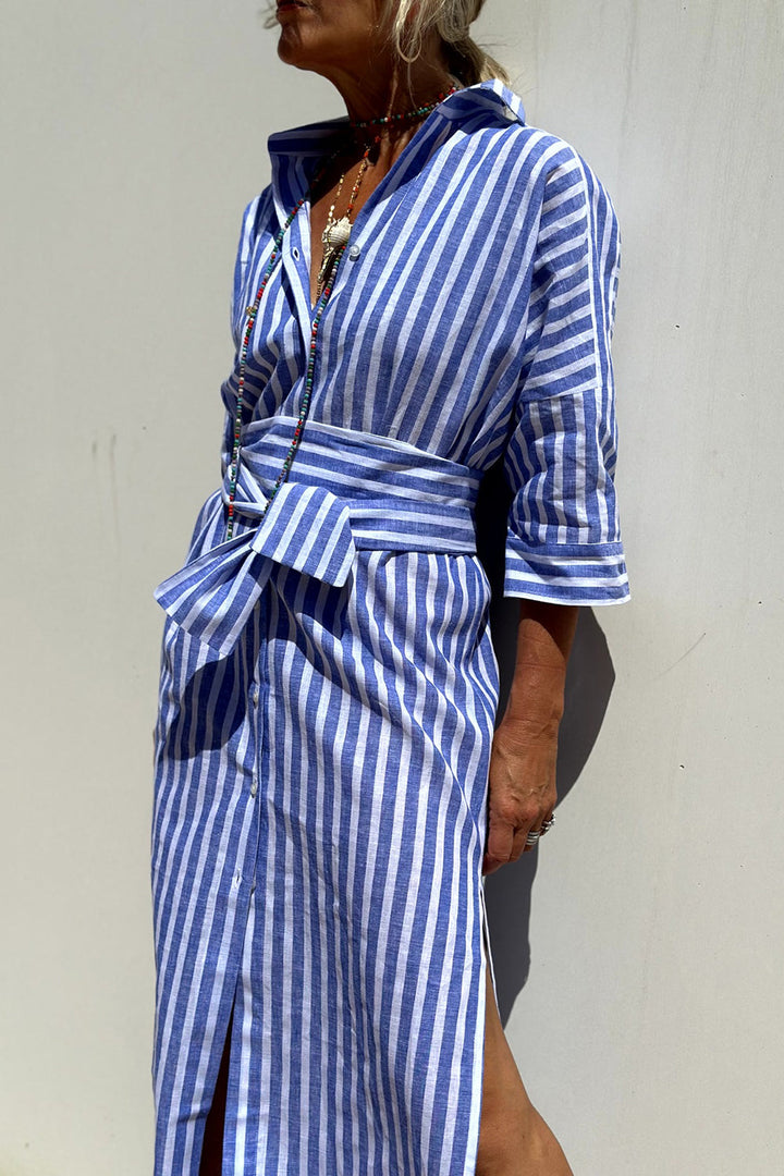 Janette - Elegant striped shirt dress