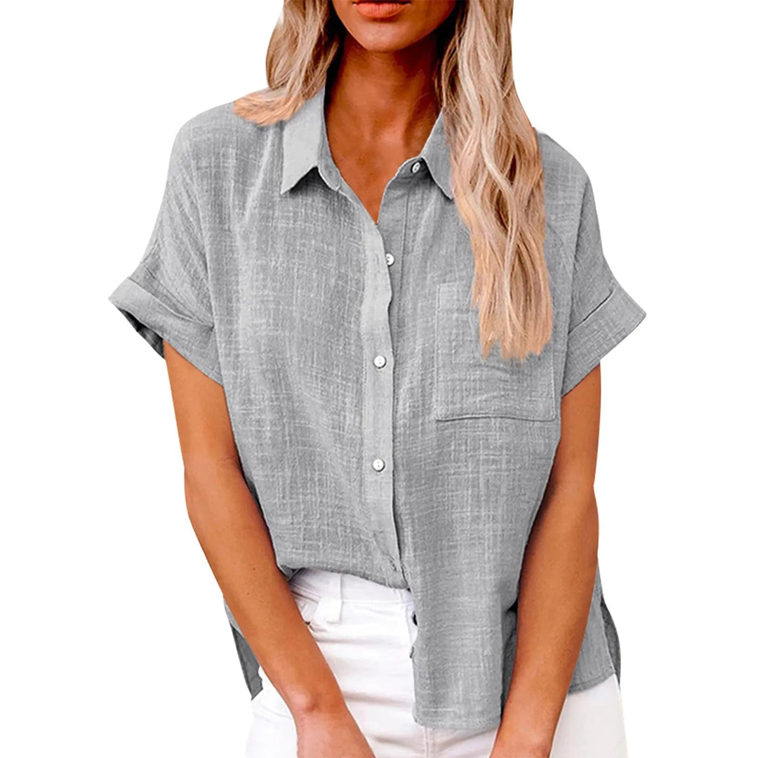 Carol  – Elegant Cotton-Linen Bluse