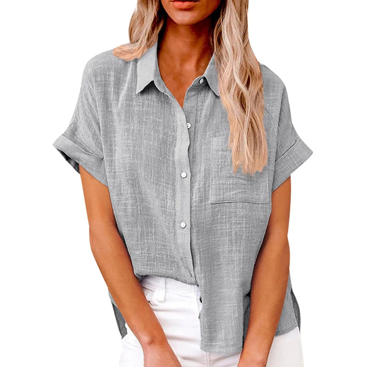 Carol  – Elegant Cotton-Linen Bluse