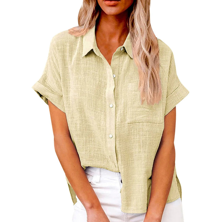 Carol  – Elegant Cotton-Linen Bluse