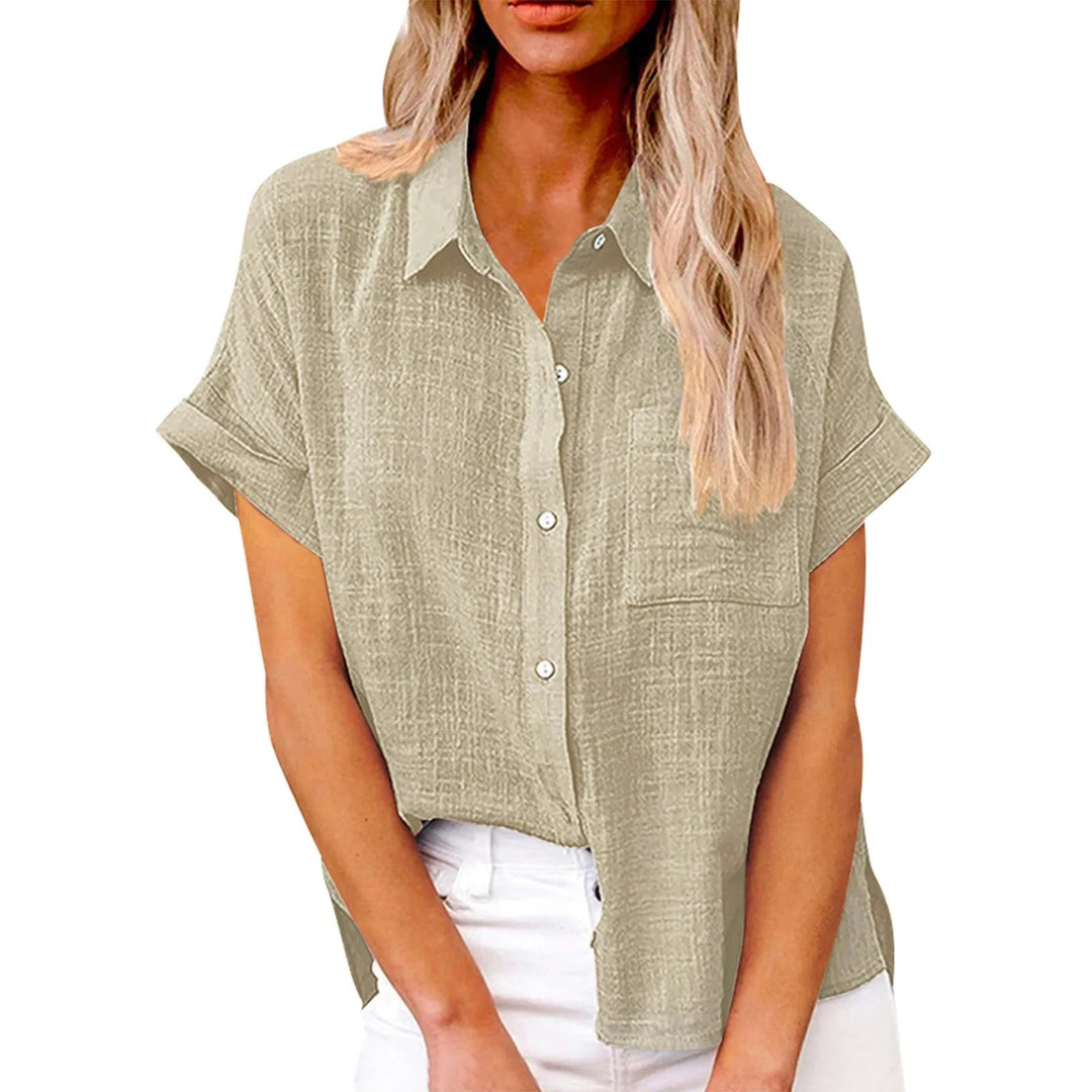 Carol  – Elegant Cotton-Linen Bluse
