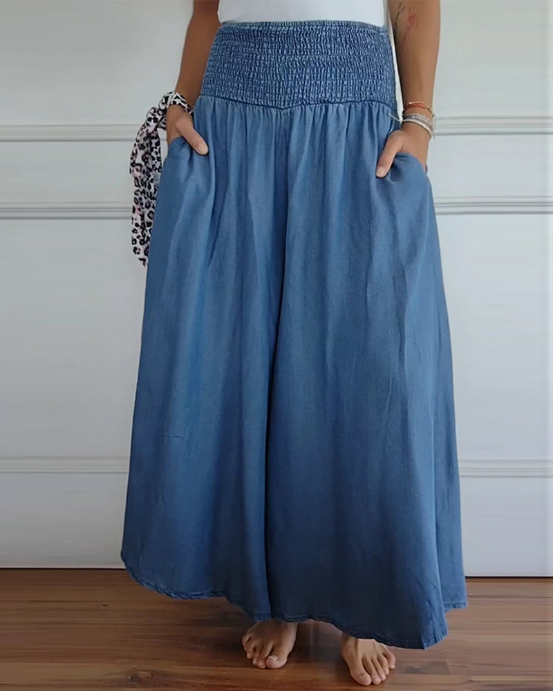 Helen - High Elastic Waist Wide Leg Trouser