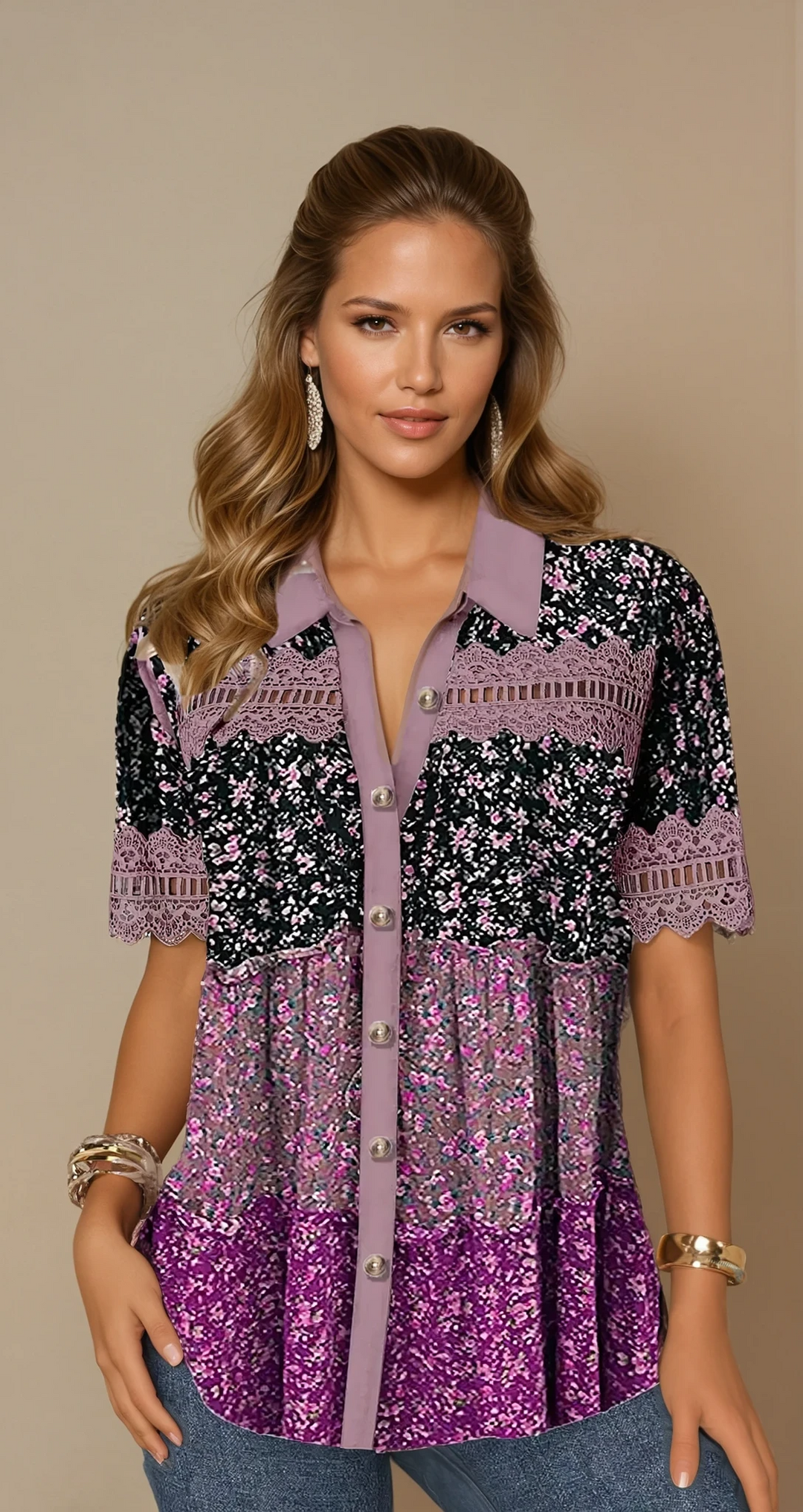 Estefania - Chic Lace Hollow Top