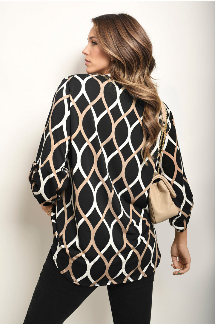 Alyce – Casual Long-Sleeve Blouse with Pattern