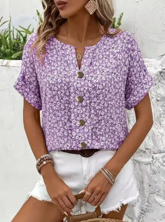 Jelena - Stylish Buttons Summer Top