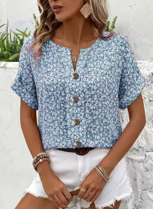 Jelena - Stylish Buttons Summer Top