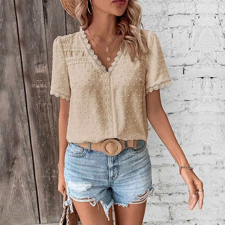 Maxine - Elegant V-Neck Summer Blouse