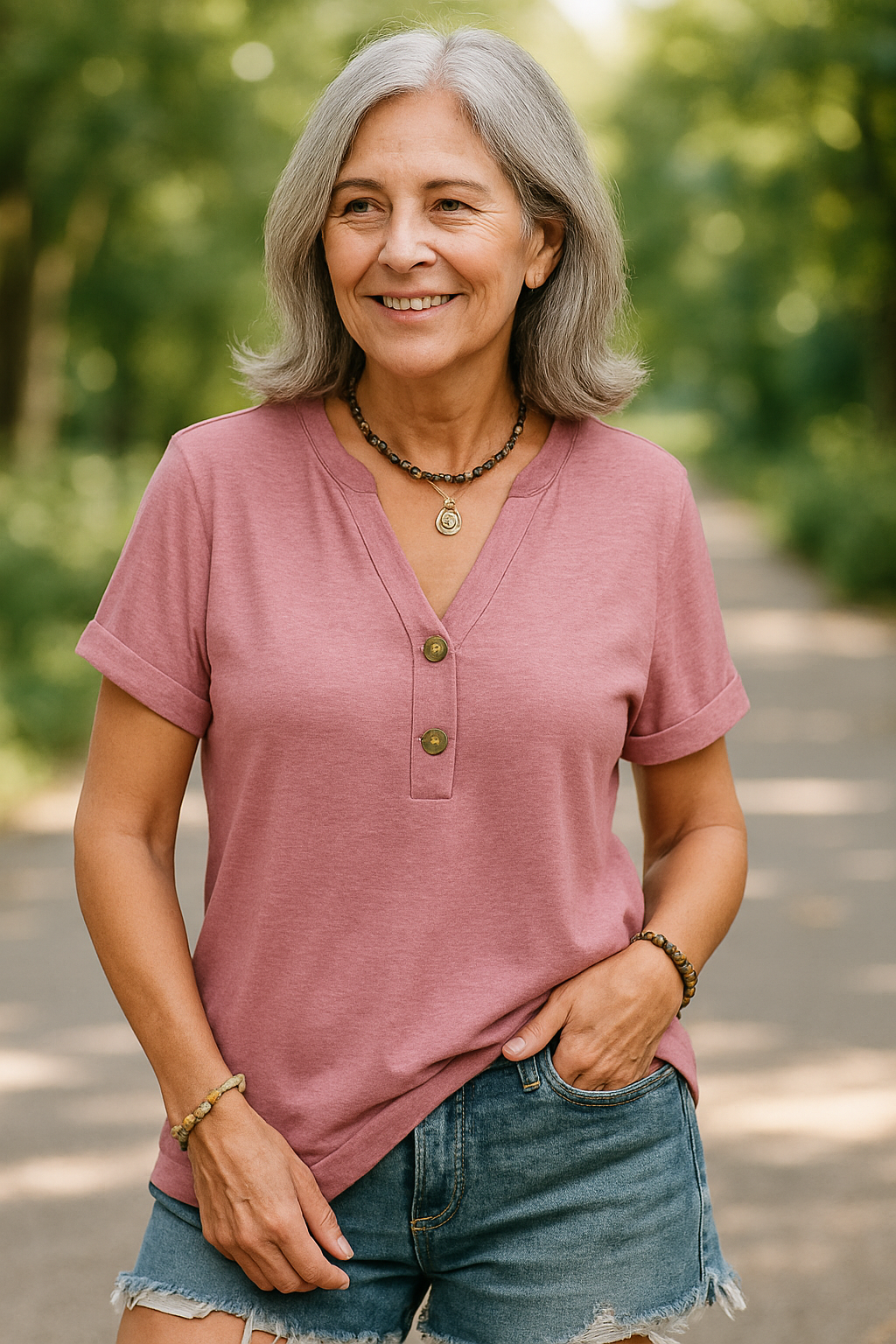 Merisa - Chic V-neck And Short Sleeve Blouse