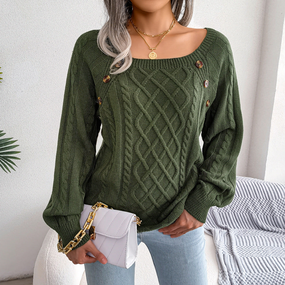 Judith - Shoulder-Button Cable Sweater