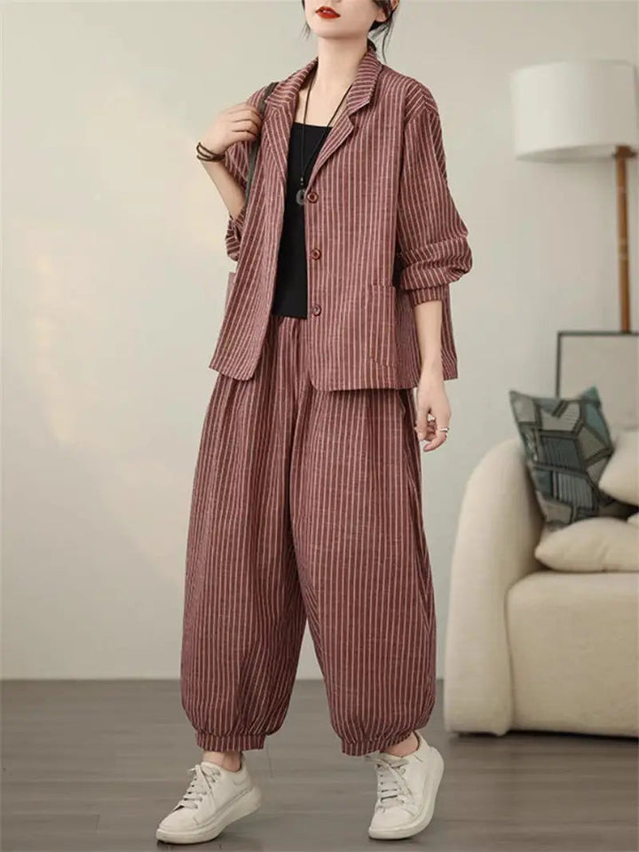 Jasmin - Chic Pinstripe Co-ord Set